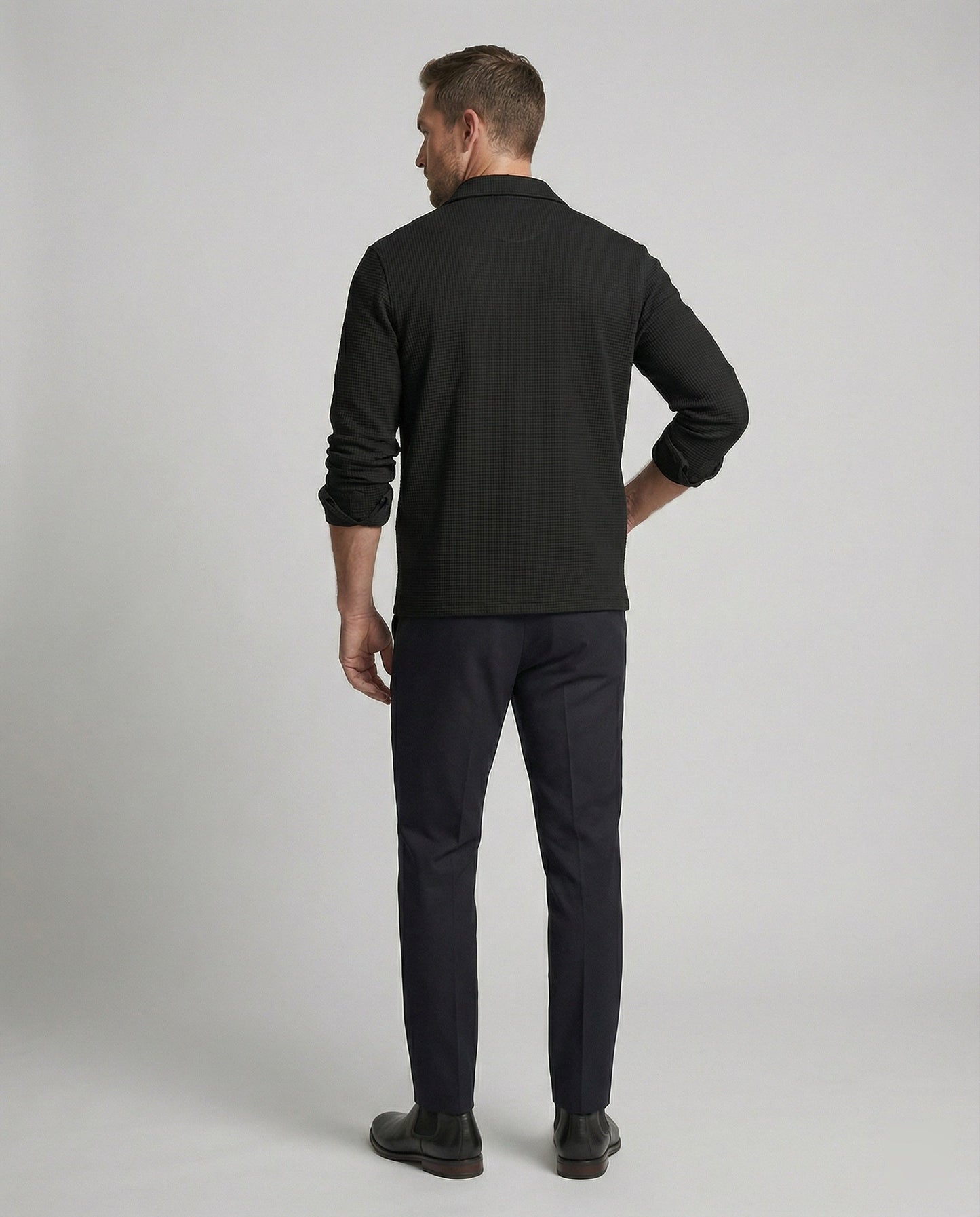 Herren Langarmshirt Elegantes Design Reißverschluss