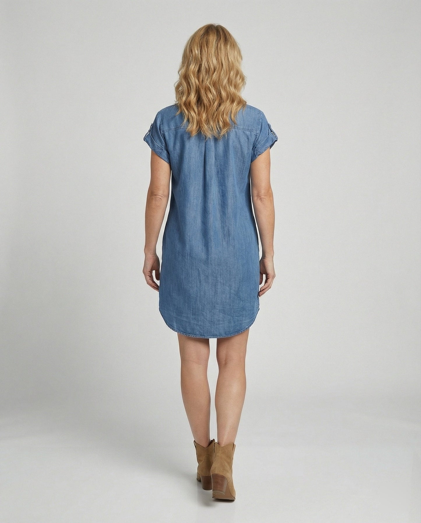 Damen Jeanskleid Reißverschluss Modern