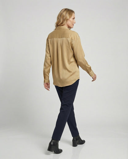 Damen Bluse Streifenmuster Elegantes Oberteil