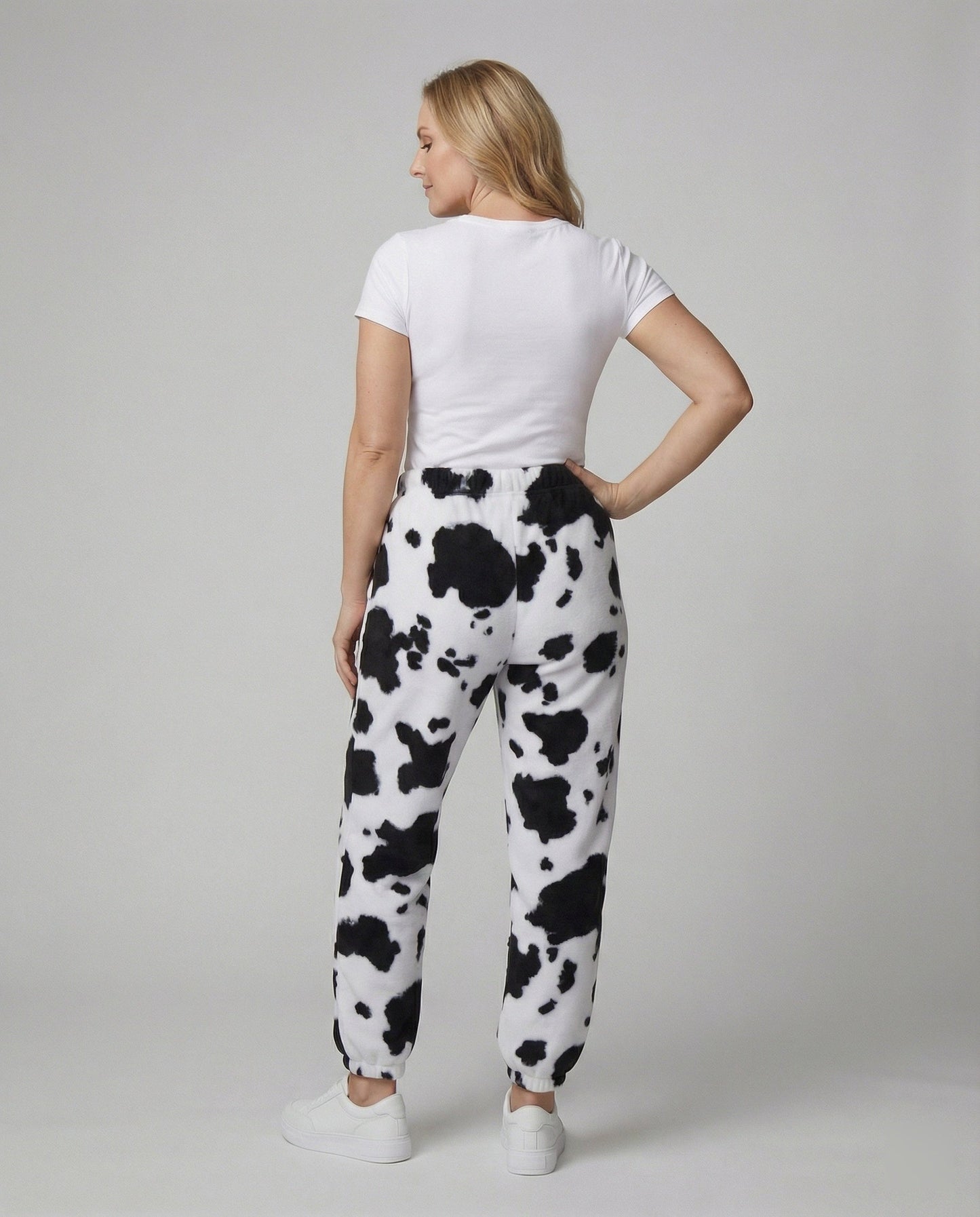 Damenhose Cowprint Elastisch Mit Bund Und Bündchen