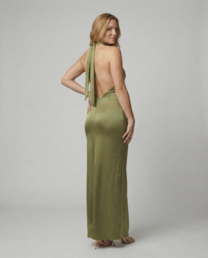 Damen Abendkleid Asymmetrisch Figurformend