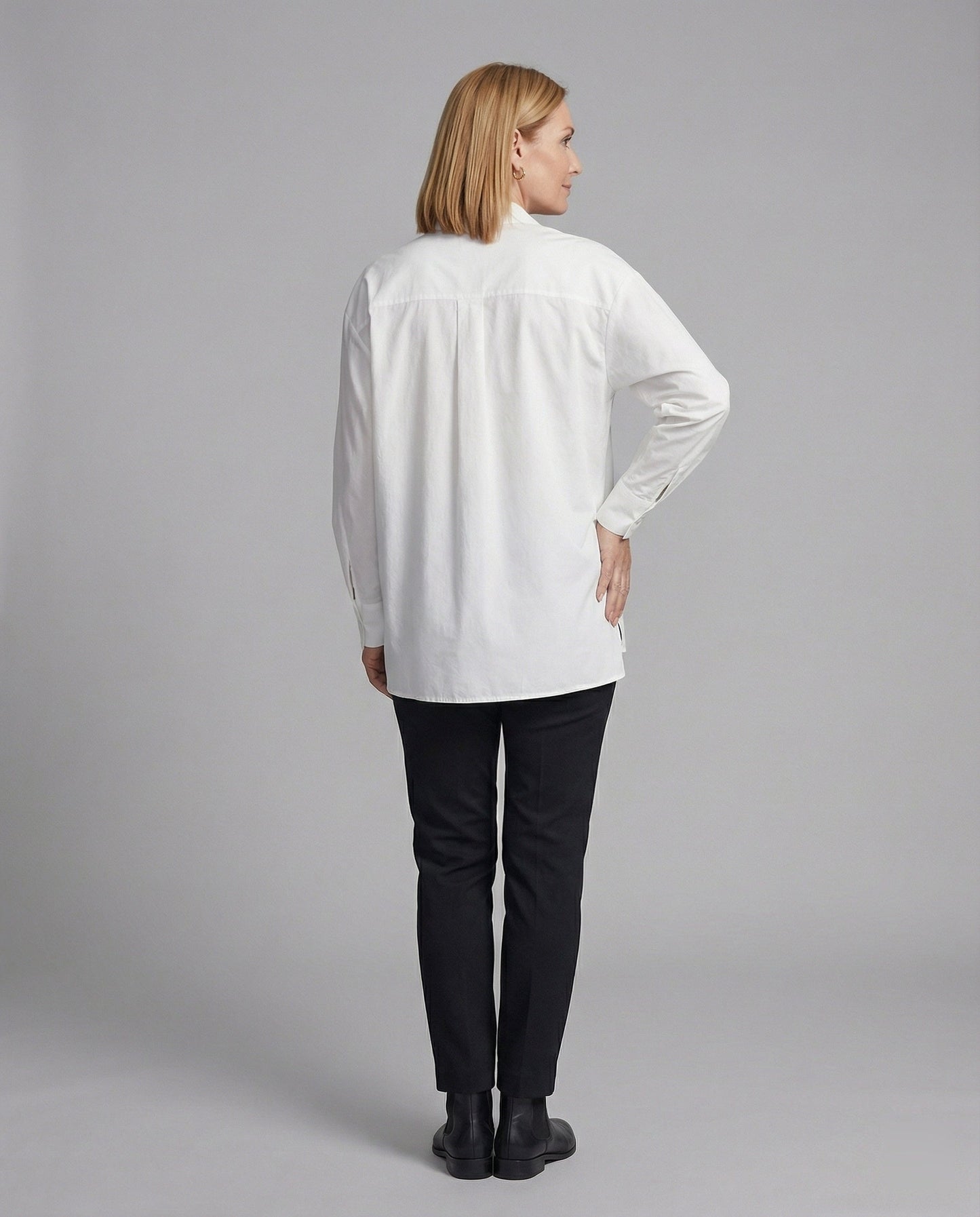 Damen Bluse Rundhals V-Ausschnitt Volant Ärmel