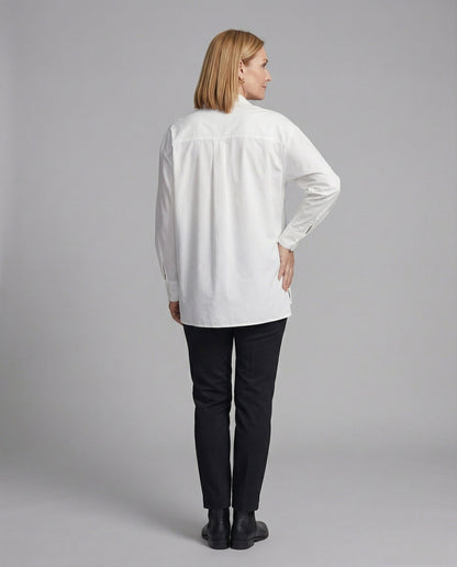 Damen Bluse Rundhals V-Ausschnitt Volant Ärmel