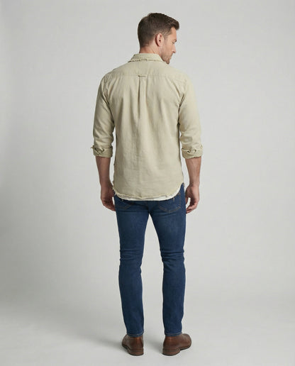 Herren Hemd Längsärmelig Asymmetrisch Modern