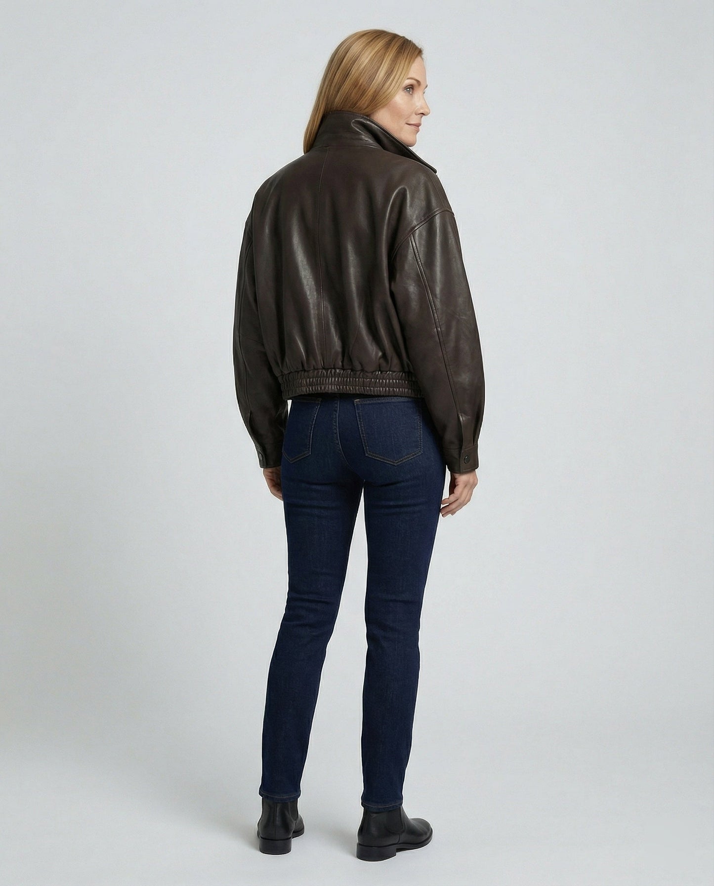 Damen Lederjacke Bikerstil PU-Leder
