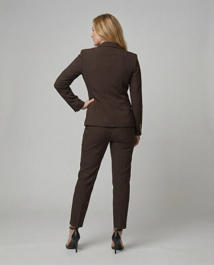 Damen Blazer Set Schick Modern Knopf