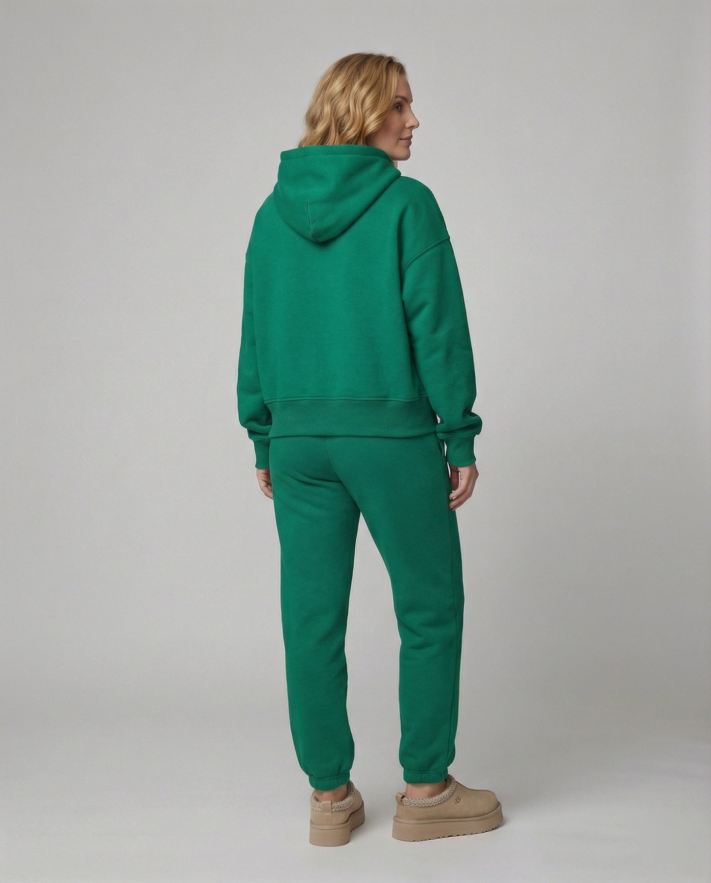 Damen Laufoutfit Kapuzenpullover Hose Set Sportlich