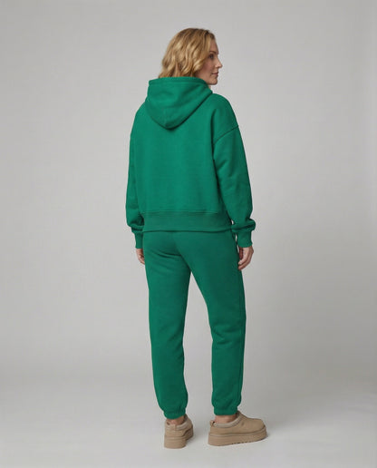 Damen Laufoutfit Kapuzenpullover Hose Set Sportlich