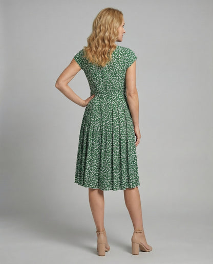 Damen Midi-Kleid mit Gürtel und Verschnürung