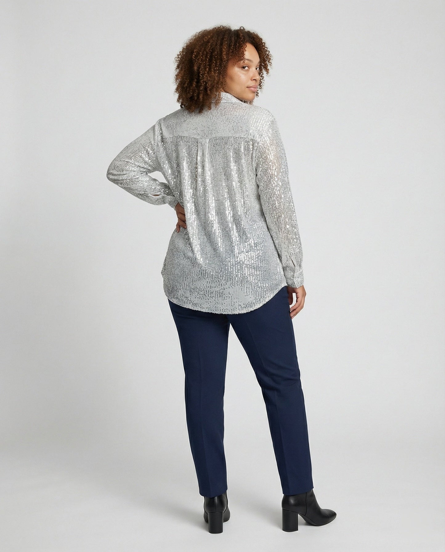 Damenbluse Glitzernd Transparent Pailletten