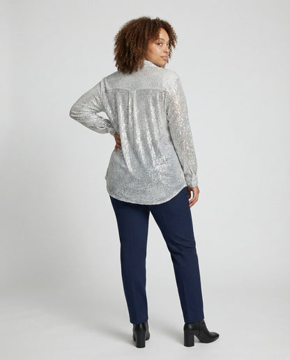 Damenbluse Glitzernd Transparent Pailletten