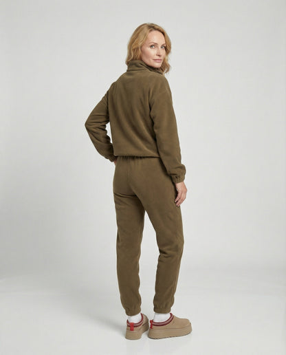 Damen Sportanzug Stehkragen Modern Schwarz - Norvielle