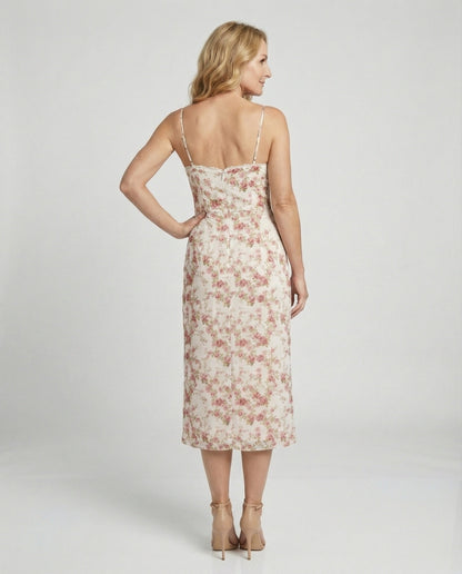 Damen Sommerkleid Blumenmuster Plissee-Rock