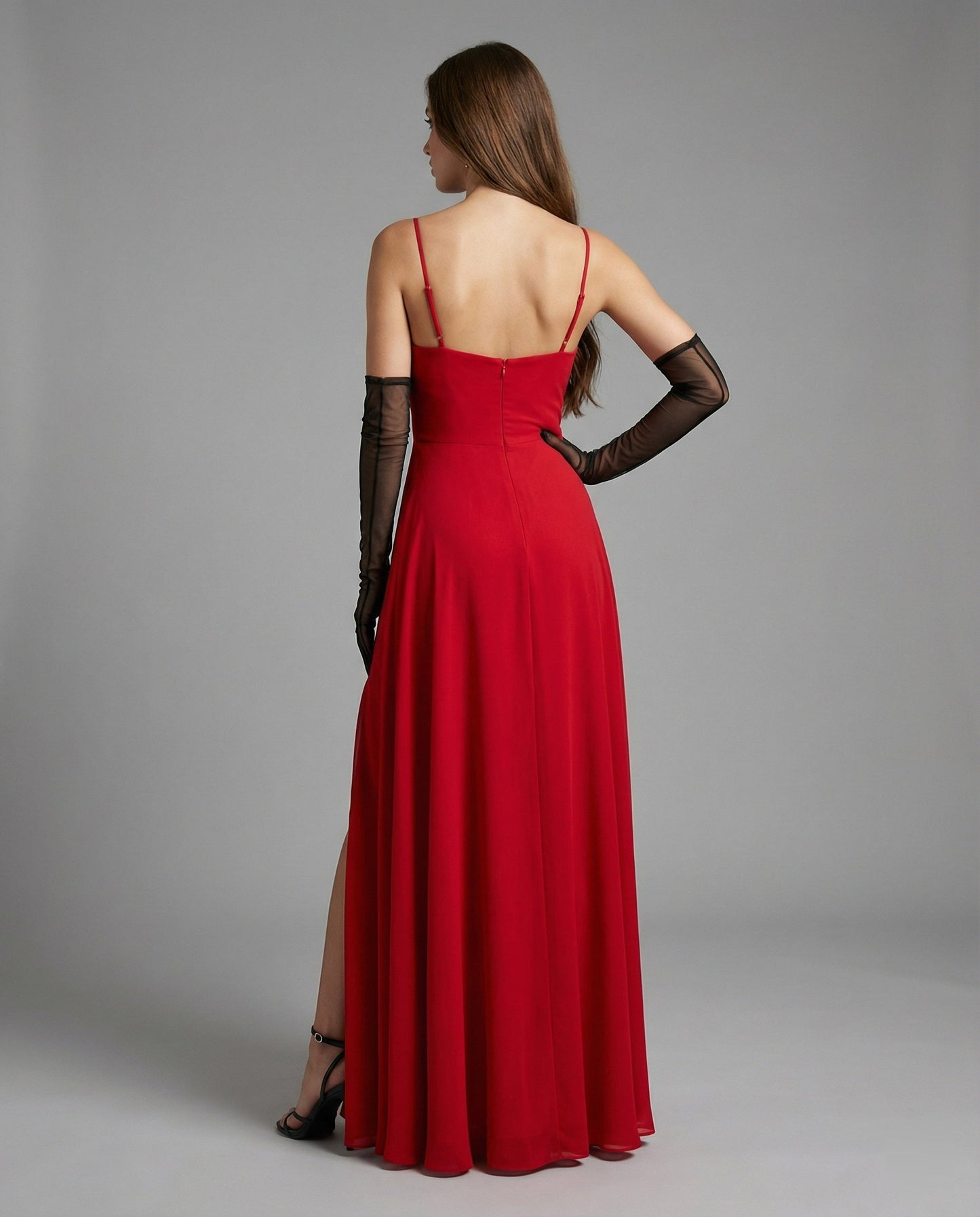 Damen Abendkleid Lang mit Schlitz