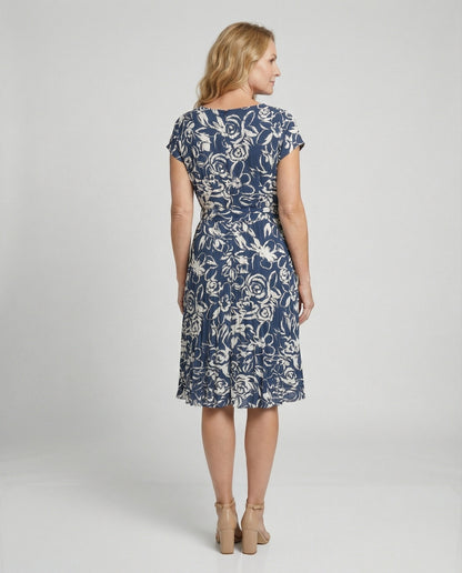 Damenkleid Blumenmuster Sommer mit Gürtel
