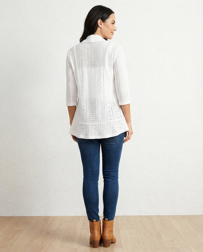 Damen Blazerjacke Tailliert Lochmuster