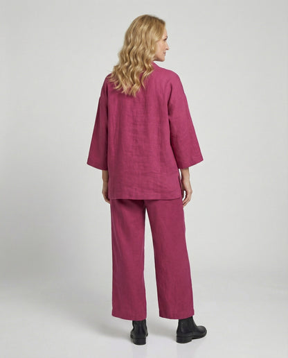 Damen Oversized Bluse Set Zweiteiler Modern