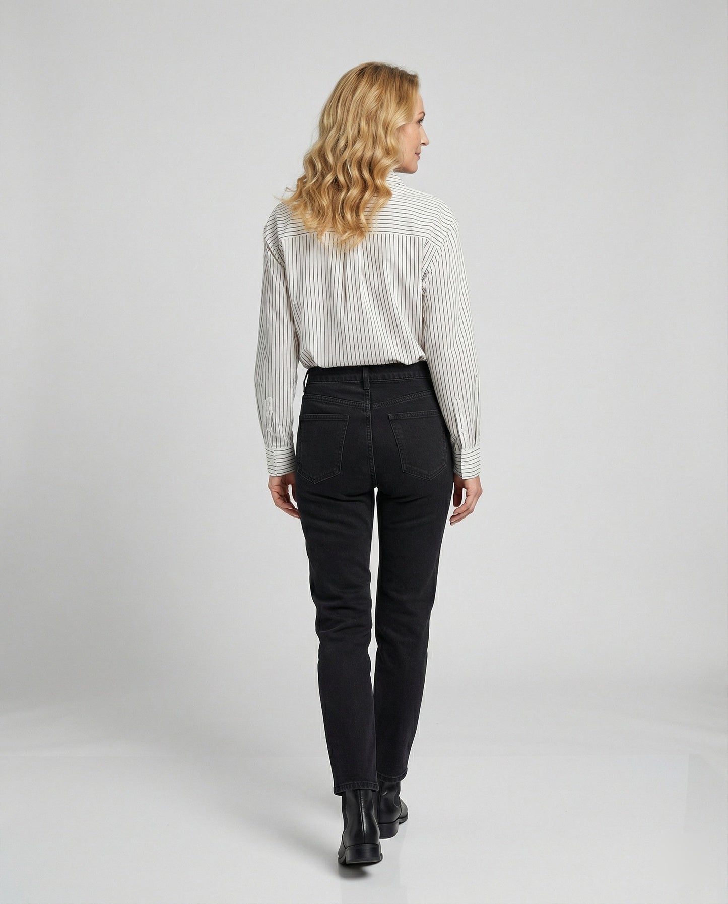Damen Bluse Streifenmuster Mit Knöpfen Elegantes Design