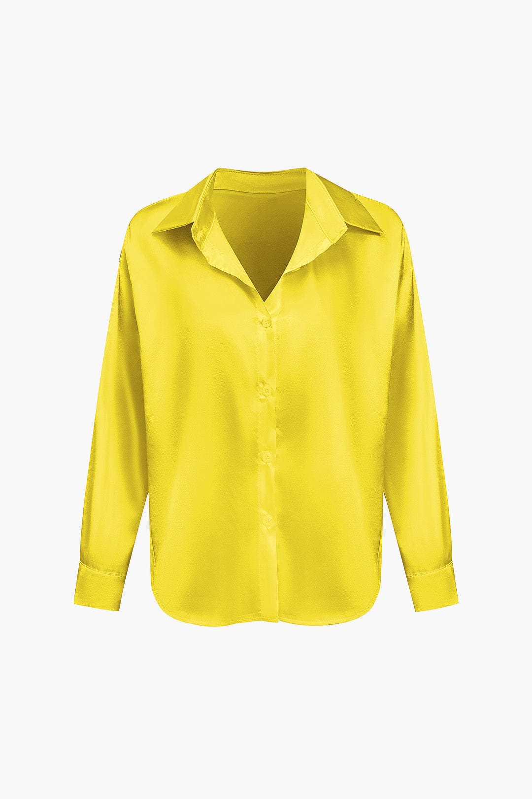 Damenbluse Langarm Seiden-Satin Elegante Bluse