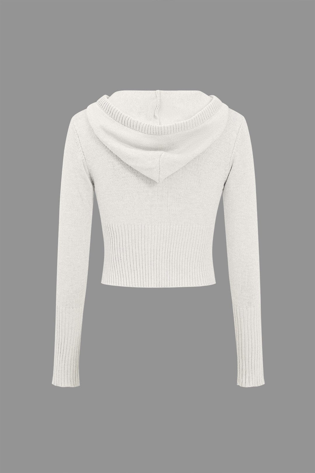 Strick-Set Damen Kapuzenjacke Schlaghose Warm