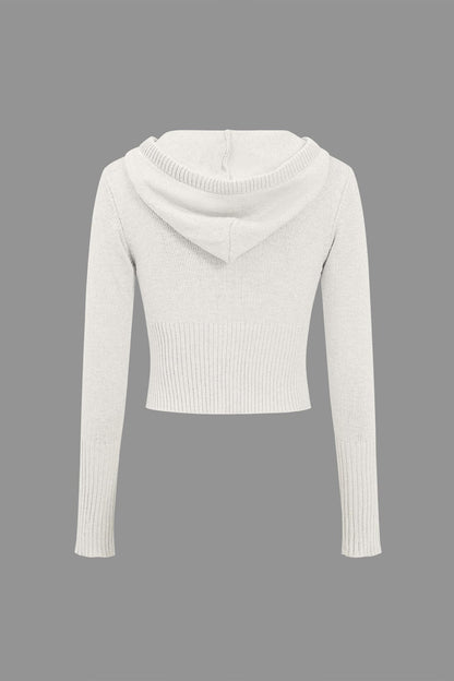 Strick-Set Damen Kapuzenjacke Schlaghose Warm