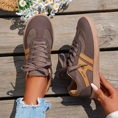 Damen Sneaker Bequem Schnürsenkel Passform Weite