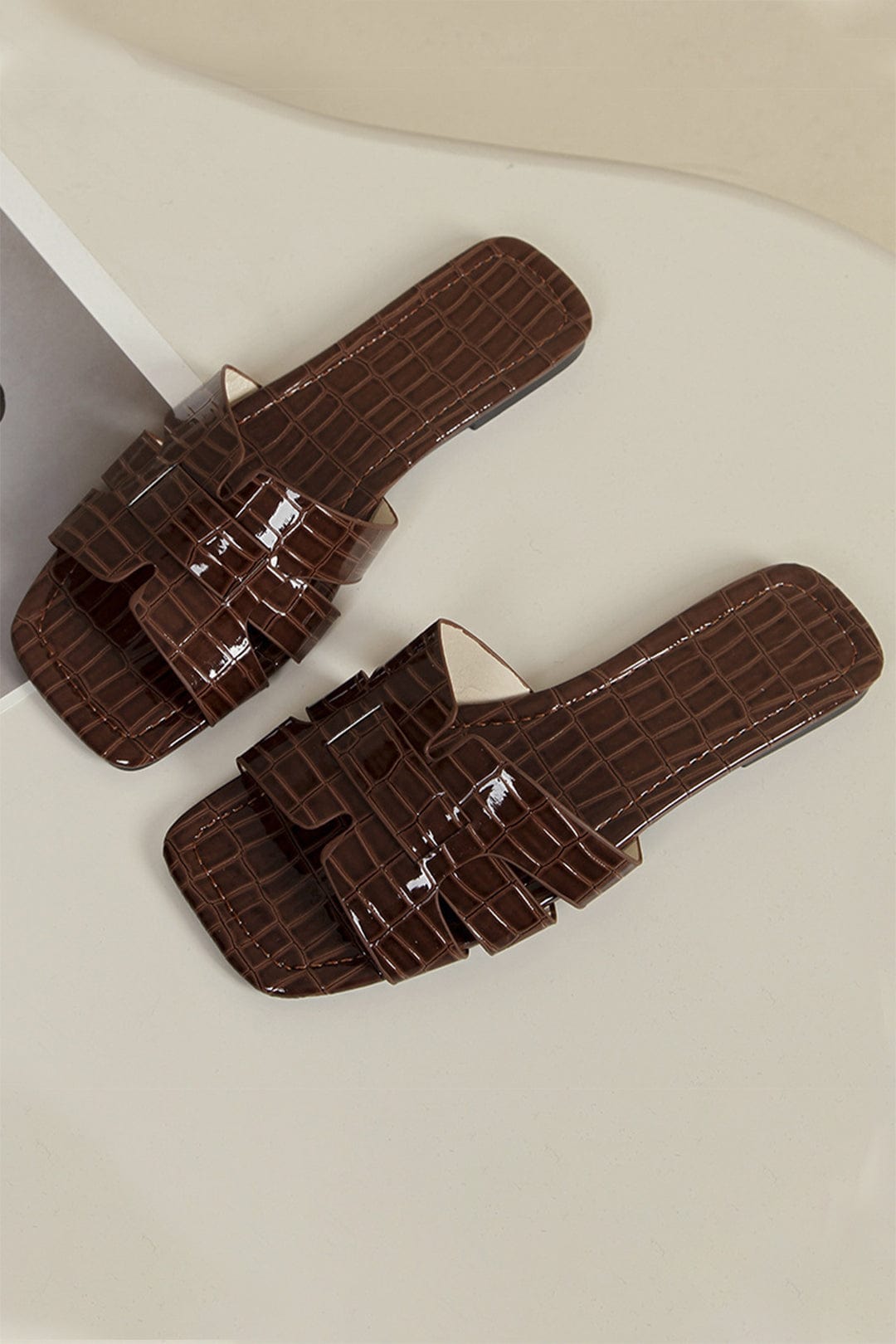 Damen Slides Kroko Optik