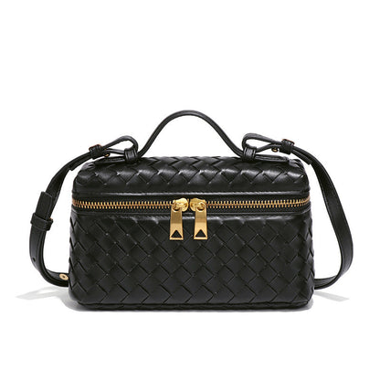 Geflochtene Frauen Crossbody Tasche mit goldenen Details