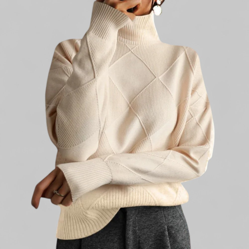 Damen Rollkragenpullover Locker Geschnitten Bequem