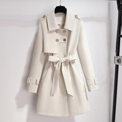 Damen Trenchcoat Langärmlig Schwarz - Norvielle
