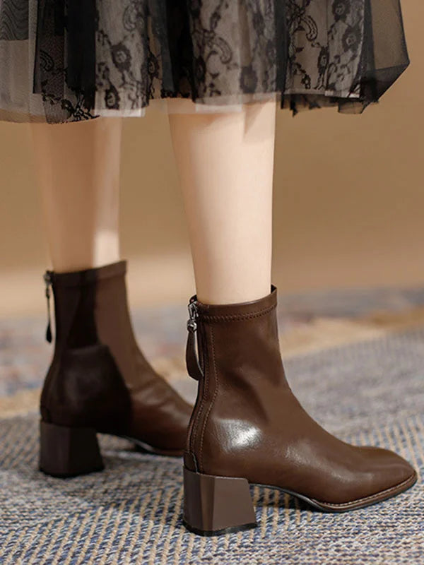 Damen Stiefel Leicht Elegant Leder