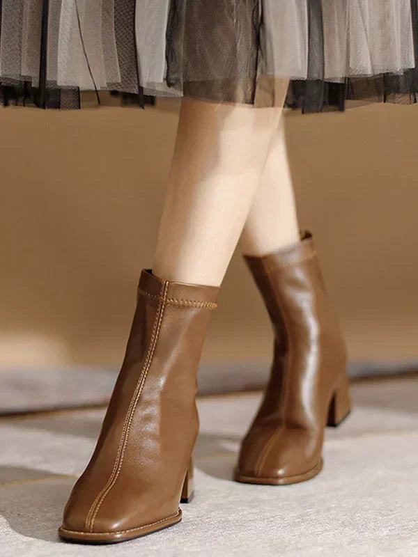 Damen Stiefel Leicht Elegant Leder