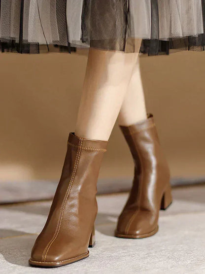 Damen Stiefel Leicht Elegant Leder