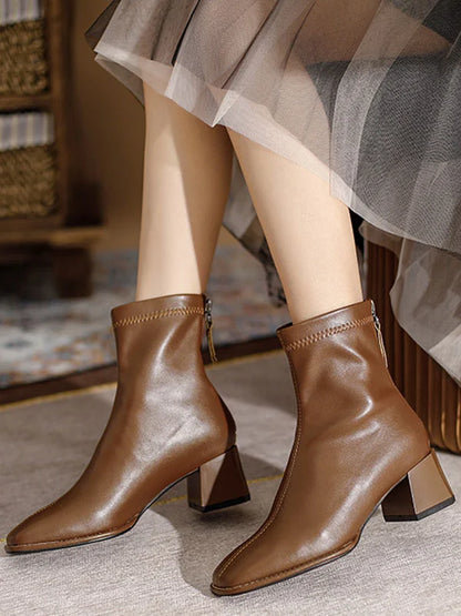 Damen Stiefel Leicht Elegant Leder