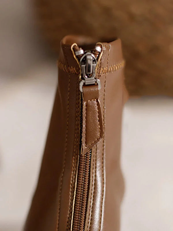 Damen Stiefel Leicht Elegant Leder