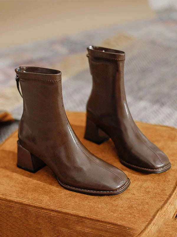 Damen Stiefel Leicht Elegant Leder