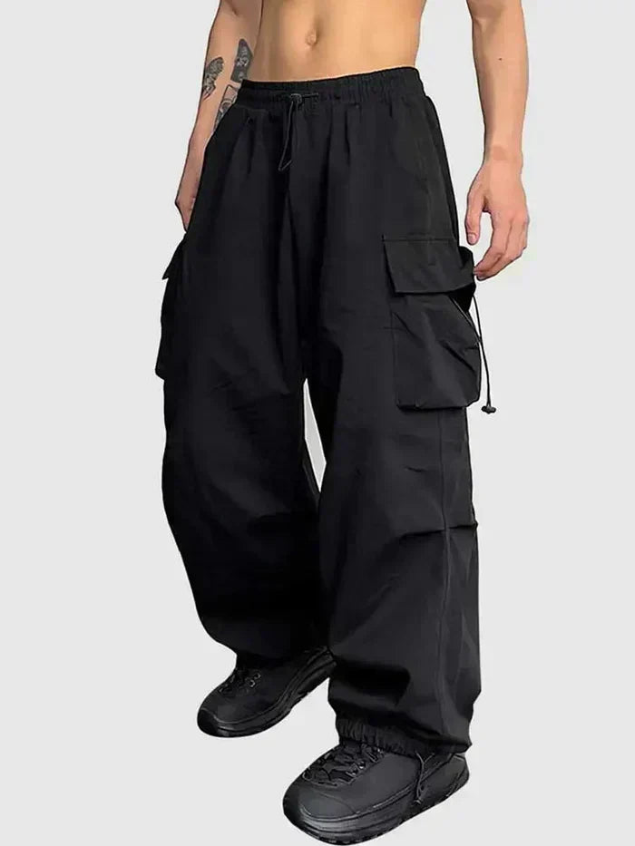 Herren Cargo Hose Bequem Sommer Schwarz - Norvielle