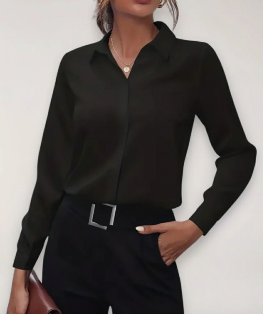 Damen Bürobluse Maßgeschneidert Knopfleiste Elegant