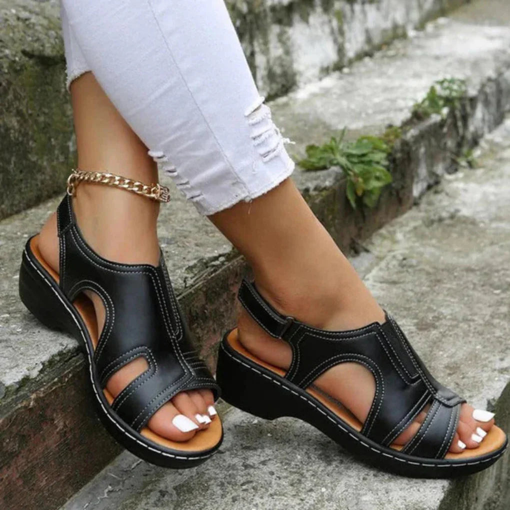 Damen Plateau Sandalen Cutout Schuhe