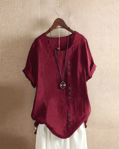 Damen Bluse Kurzärmelig Rundhals