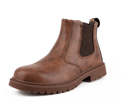 Herren Chelsea Stiefel Leder Bequem Schwarz - Norvielle