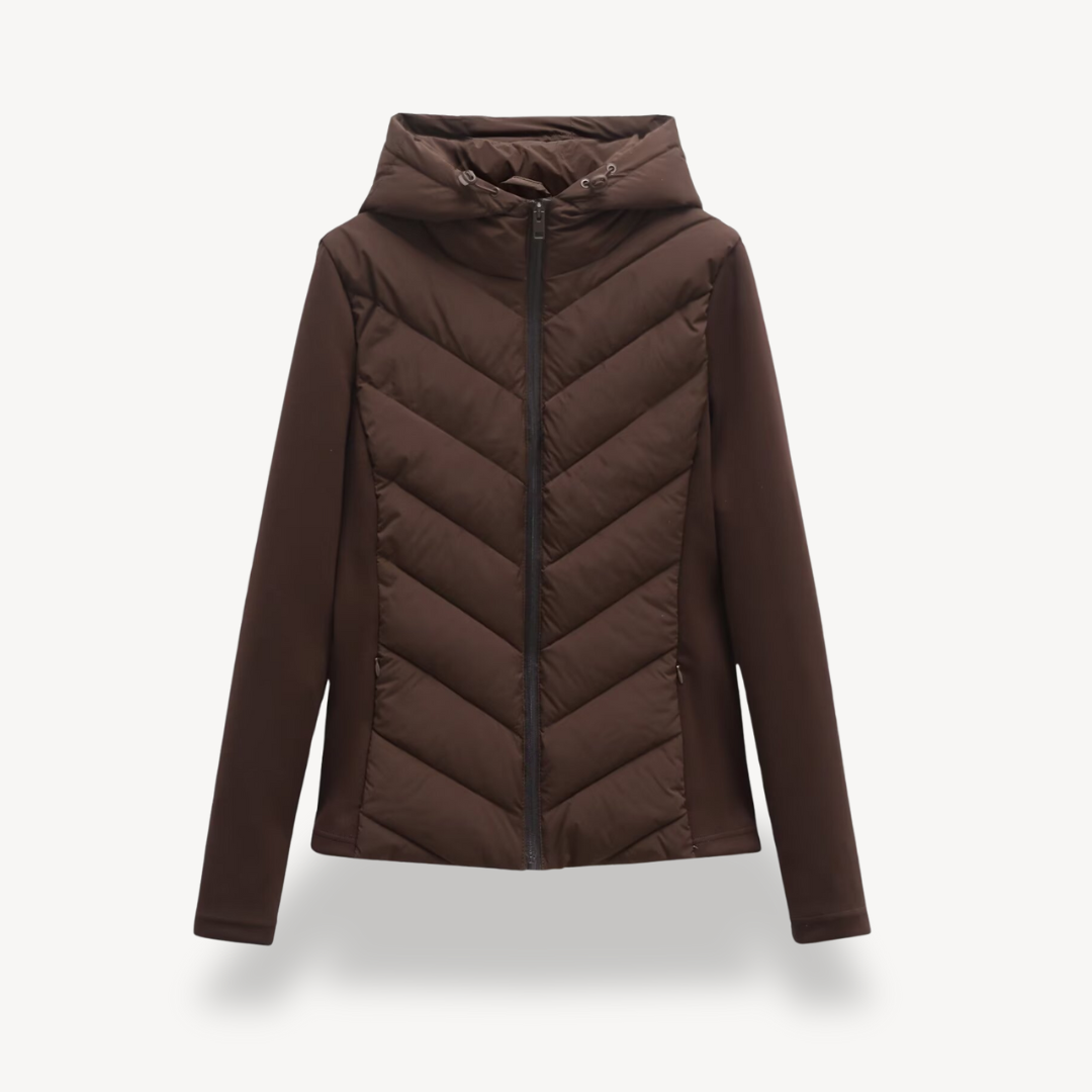 Damen Steppjacke Chevron Muster
