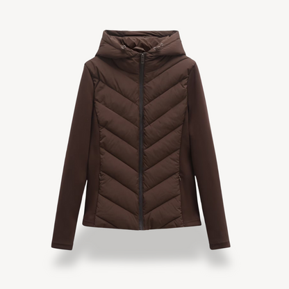 Damen Steppjacke Chevron Muster