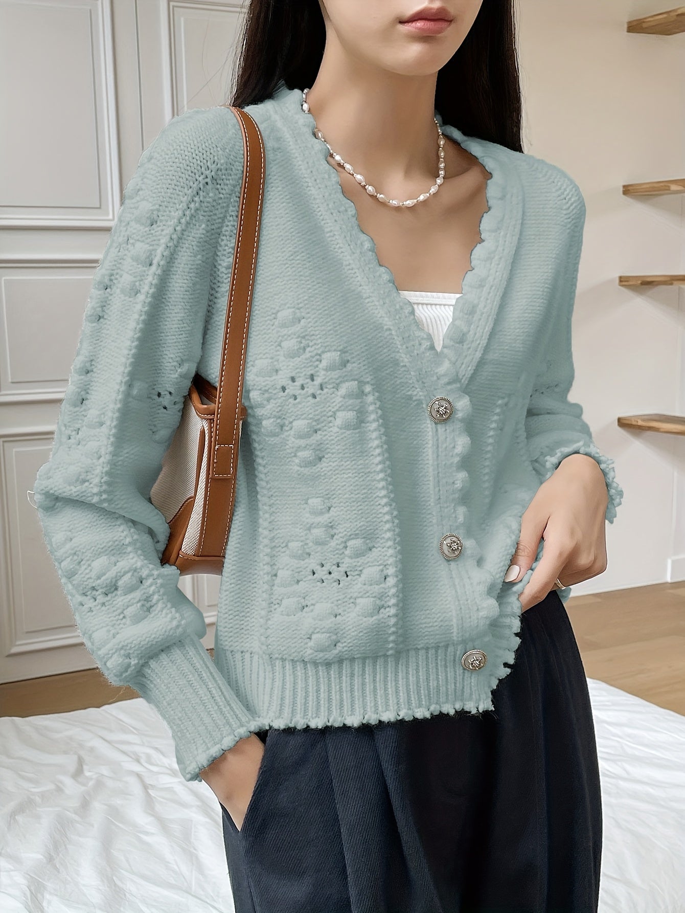 Damen Strickjacke Zeitlose Moderne Optik