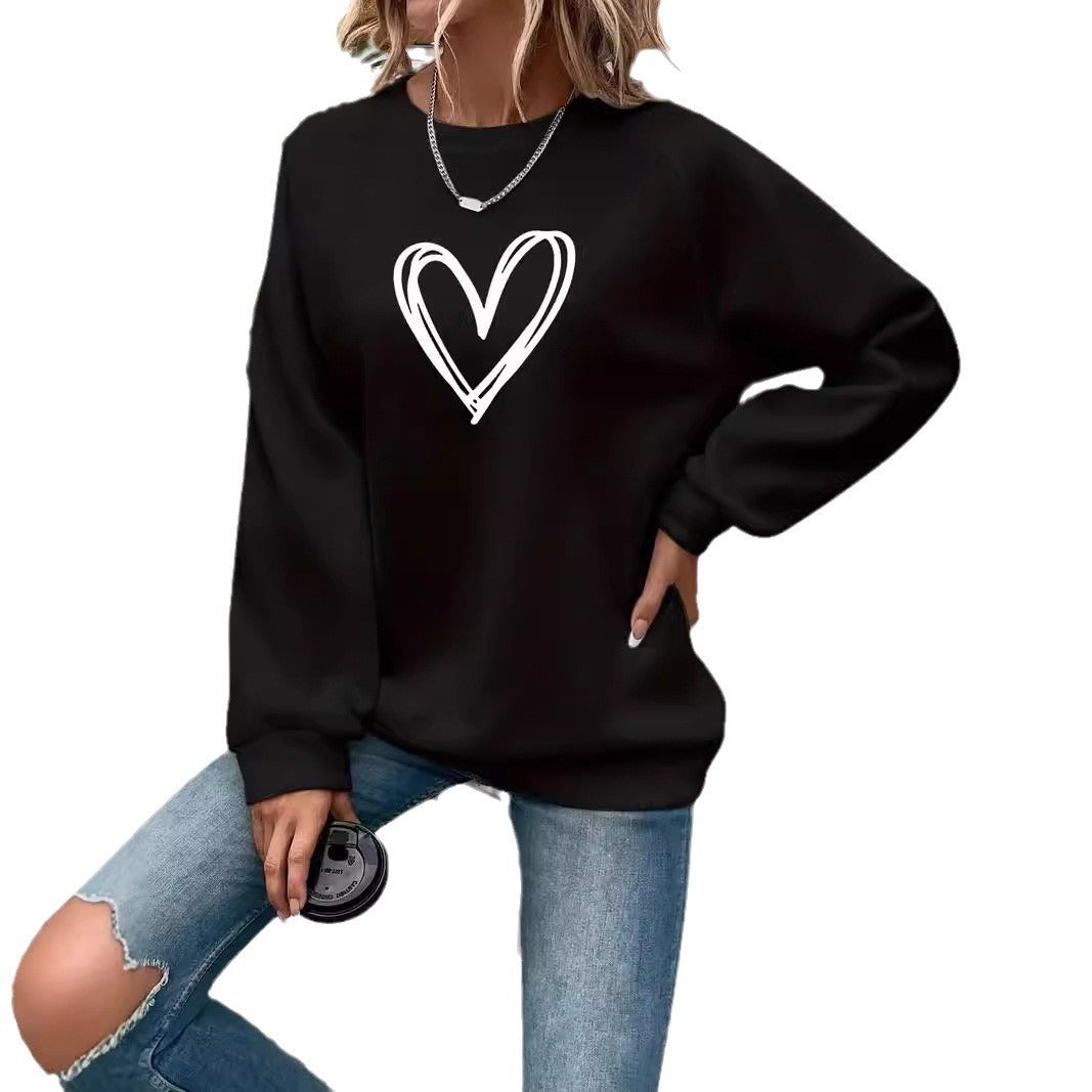 Damen Rundhals Langarm Sweatshirt Trendig