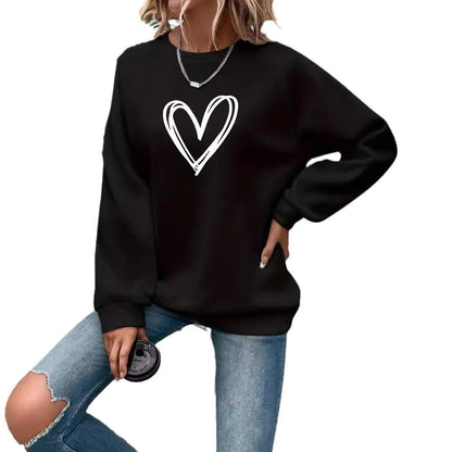 Damen Rundhals Langarm Sweatshirt Trendig