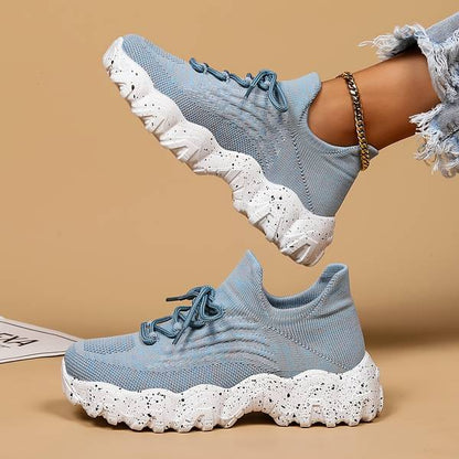 Damen Elastische Sockenschuhe Blau Modisch