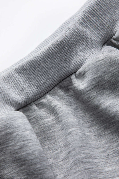 Damen Sweatset Cropped Pullover Skaterrock Grau
