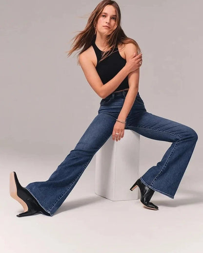 Damen Highwaist Jeans Flared Stilvoll