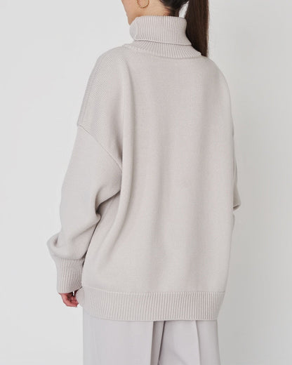 Damen Oversize Pullover Groß Lässig High Neck